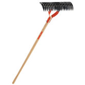 54" Handle 15" Head 19 Tine Lawn Groom Thatch Rake