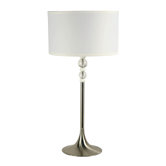 Luella  Table Lamp in Brushed Steel with White Acrylic Accents