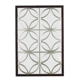 Gable Wall Mirror in Walnut with Silver Trellis