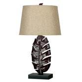 Frond One Light Table Lamp in Mottled Bronze