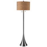 Reed Two Light Floor Lamp in Brushed Steel