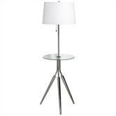 Rosie 56" Floor Lamp with Glass Tray in Chrome