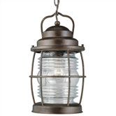 Beacon  Hanging Lantern in Gilded Copper