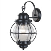 Hatteras  Large Wall Lantern In Black