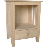Wood Mission End Table