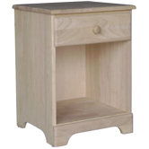 Unfinished 1 Drawer Nightstand