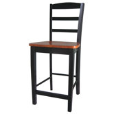 Madrid 24" Counter Height Stool in Black / Cherry
