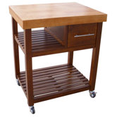 Dining Essentials Kitchen Cart with Butcher Block Top