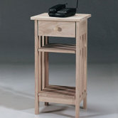Unfinished Wood Telephone Table