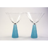 Prescott Martini Glass in Aqua (Set of 2)