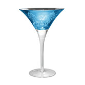 Brocade Martini Glass in Blue (Set of 4)
