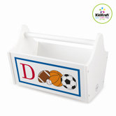Personalized Sports Toy Box Caddy in White