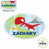 Personalized Dinosaur Blue Oval Wall Plaque