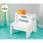 Personalized Two Step Stool in White