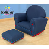 Denim Rocker and Ottoman