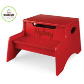 Personalized Step N' Store Stool in Red