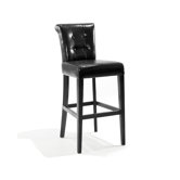 Urbanity Sangria 30" Tufted Leather Barstool in Black
