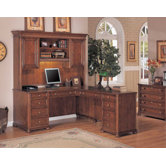 Camden L-Shape Executive Desk with optional Hutch