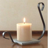Iron and Wood Aladdin Candle Dish