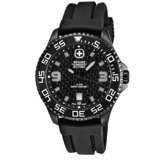 Trekker Military Wrist Watch with Textured Dial and Black Rubber Strap
