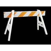 X 8" X 6' Plastic Barricade Rail With Engineer Grade Reflective Sheeting On Both Sides