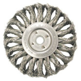 Medium Face Standard Twist Knot Wire Wheels-TS & TSX Series - ts4 .020 hurricane knotwheel 4" dia.5/8-11"ah