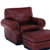 Chelshire Leather Chair and Ottoman