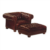 Tufted Chesterfield Leather Ottoman