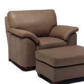 Regis Leather Chair and Ottoman