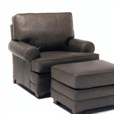 Bridgeport Leather Chair and Ottoman