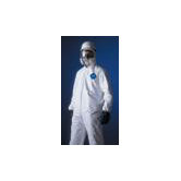 White Tyvek&reg; Coverall With Serged Seams, Zipper Front, Elastic Wrists And Ankles, And Attached Elastic Hood (25 Per Case)