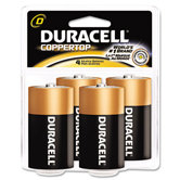 Coppertop Alkaline Batteries with Duralock Power Preserve Technology, D, 4/Pack