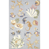 Colonial Blue Nautical Novelty Rug