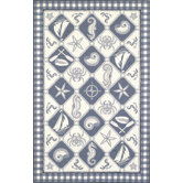 Colonial Blue/Ivory Nautical Novelty Rug