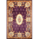 Ruby Plum FleurdeLis Aubusson Rug