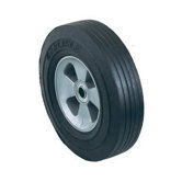 10" X 2 1/2" Ball Bearing Offset Poly Hub Solid Rubber Wheel