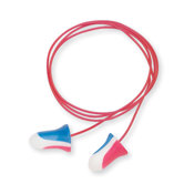Leight&reg; Single Use Max&reg; Bell Shaped Red, White And Blue Patriotic USA Style Polyurethane And Foam Corded Earplugs (1 Pair Per Polybag, 100 Pair Per Box)