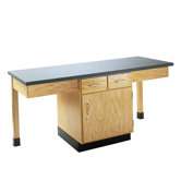 2 Station Science Table With Storage Cabinet & Drawers