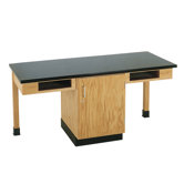 2 Station Science Table With Storage Cabinet & Book Compartments