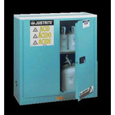 X 43" X 18" Blue 45 Gallon Steel Sure-Grip&reg; EX Safety Cabinet For Corrosives With 2 Self-Closing Doors And 2 Shelves