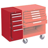 Hang-On Cabinets - 10407 hang-on cabinet 5-drawer red