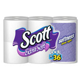 Scott Extra Soft Bath Tissues, 12 Roll/Pack in White