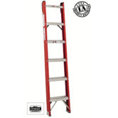 FH1000 Series Classic Fiberglass Shelf Ladders - 6' fiberglass classic shelf ladder