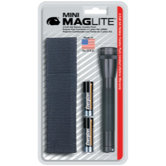 Mini Mag-Lite 2- Cell AA Flashlight w/Batteries and Holster (Black)