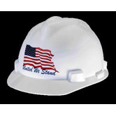 V-Gard&reg; Freedom Series&trade; Class E Type I Hard Cap With Fas-Trac&reg; Ratchet Suspension And United We Stand Logo