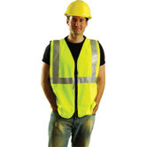 OccuLux&reg; High Visibility Fluorescent Zippered Vest With Nylon Zipper And 3M&trade; Scotchlite&trade; Reflective Tape