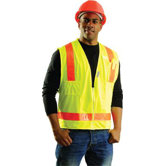 Yellow OccuLux&reg; L'Orange Surveyor's Vest With 13 Pockets And Zipper