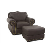 Hampton Leather Chair and Ottoman