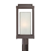 Powell One Light Outdoor Post Lantern in Western Bronze