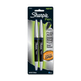 Sharpie Grip Pen, Fine Point, Permanent, 2/CD, Blue